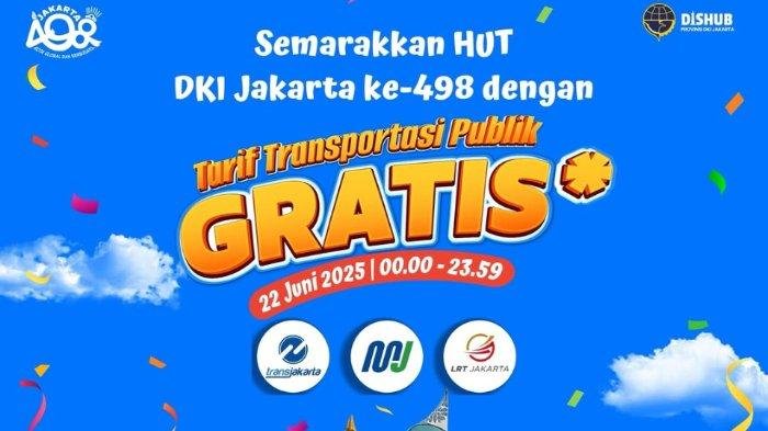 HUT Ke-498 Jakarta, Nikmati Naik Transjakarta, MRT, dan LRT Gratis 22 Juni 2025