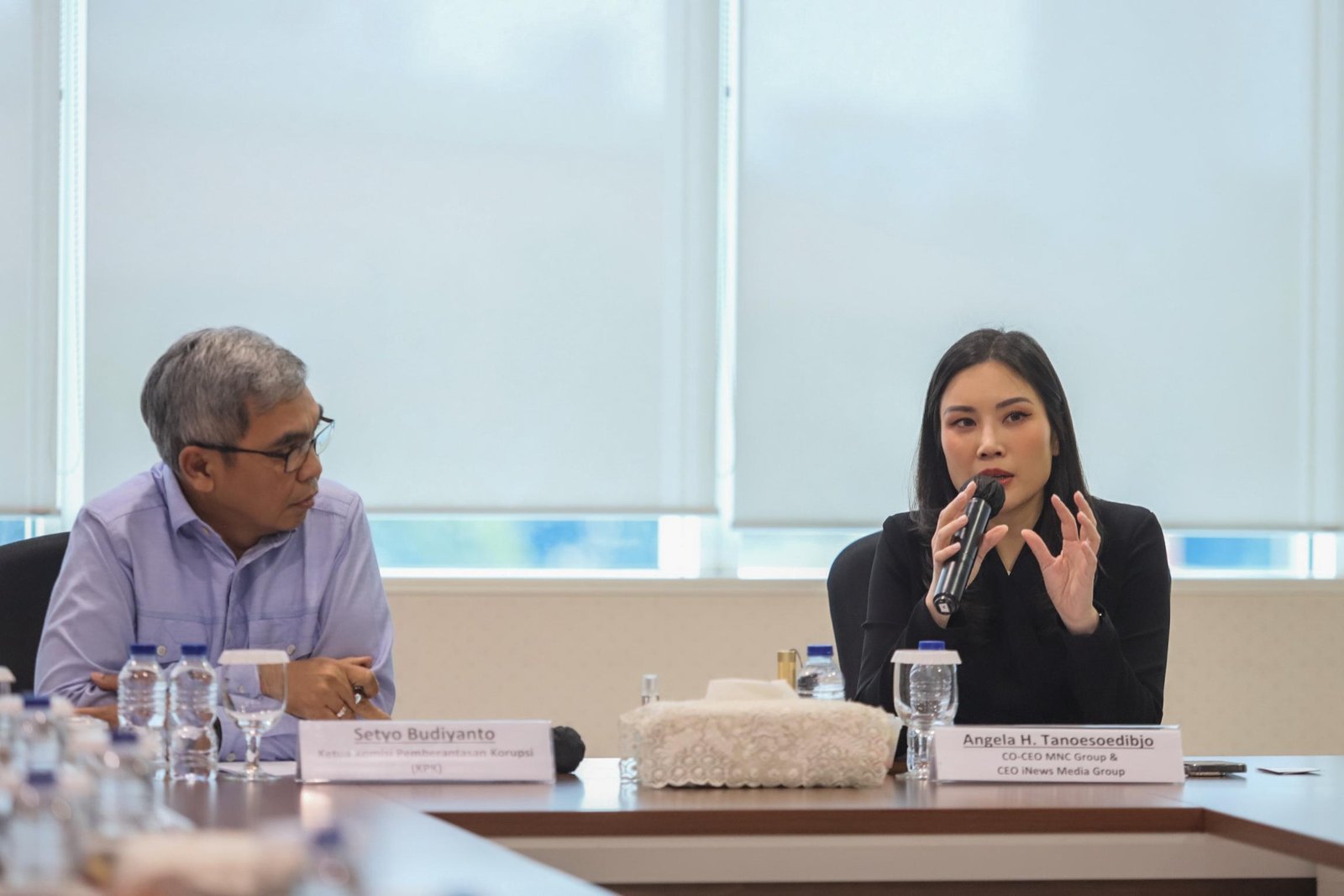 Kunjungi iNews Media Group, Pimpinan dan Dewas KPK Disambut Angela Tanoesoedibjo