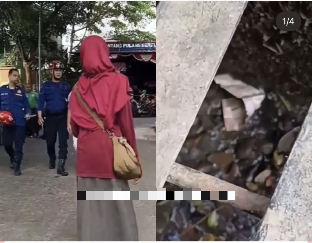 Viral! Warga Depok Minta Bantuan Damkar Ambil Uang Rp5.000 di Selokan, Netizen: Salut