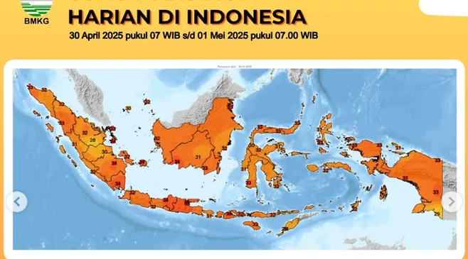 BMKG Mengidentifikasi Wilayah Terpanas di Indonesia Selama Kemarau 2025