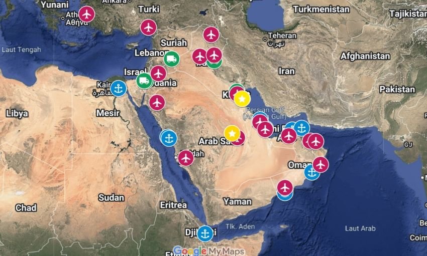 Tampilkan Peta Pangkalan Militer AS, TV Iran: Anda Memulainya, Kami Akan Mengakhirinya