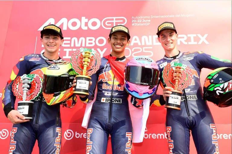 Veda Ega Pratama Persembahkan Kemenangan untuk Indonesia pada Red Bull Rookies Cup Mugello